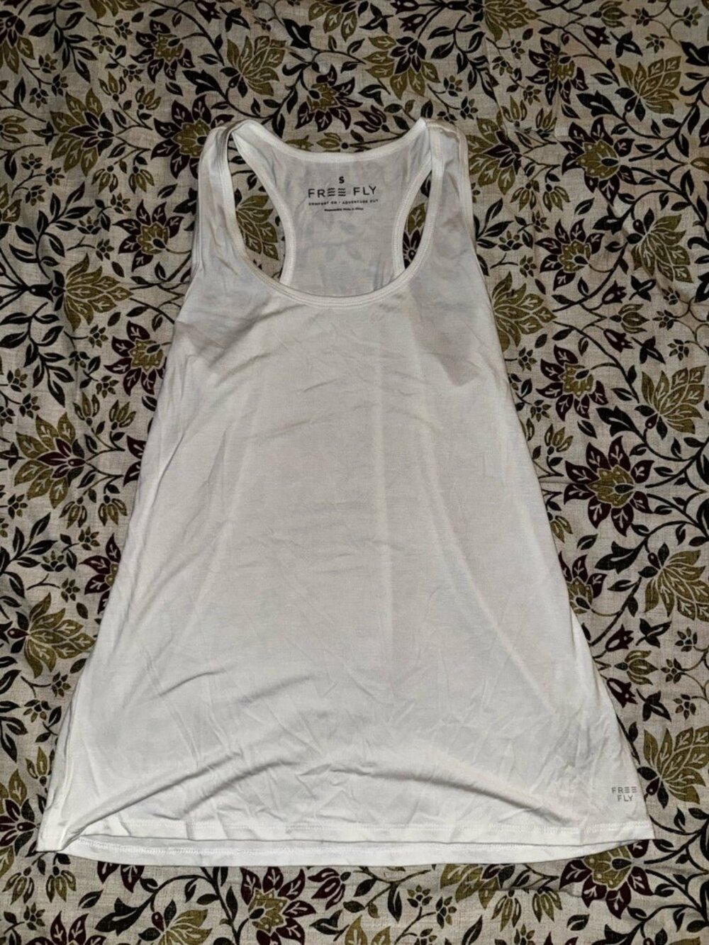 Free Fly Womens S Bamboo Motion Racerback Tank White Athletic Gym Stretch